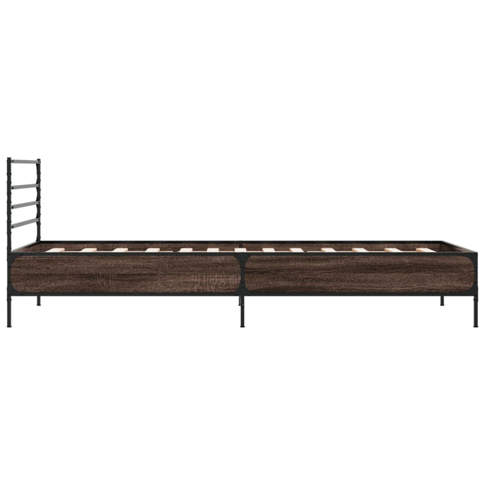 Bed Frame without Mattress Brown Oak 90x190 cm Single