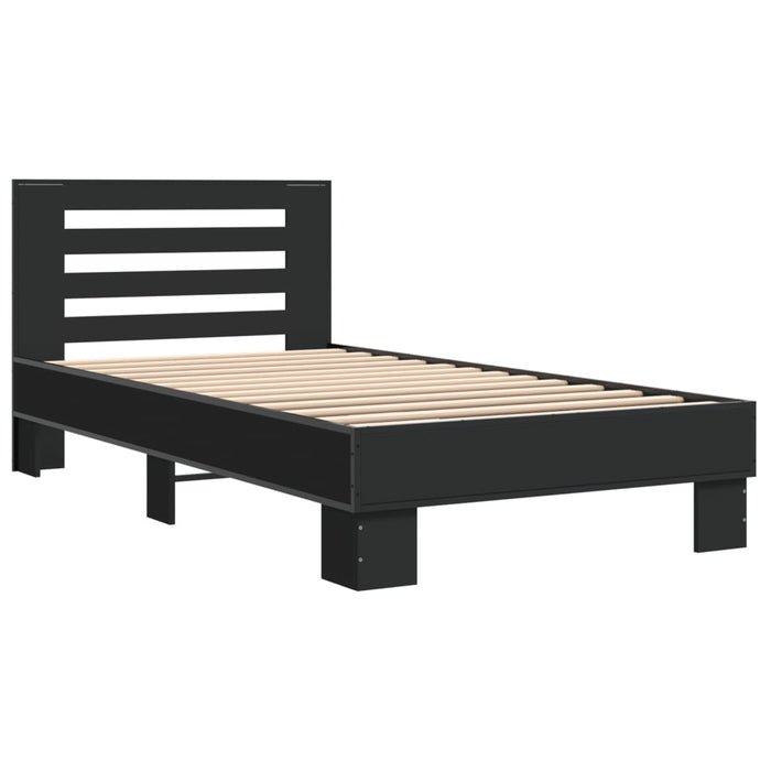 Bed Frame without Mattress Black 100x200 cm