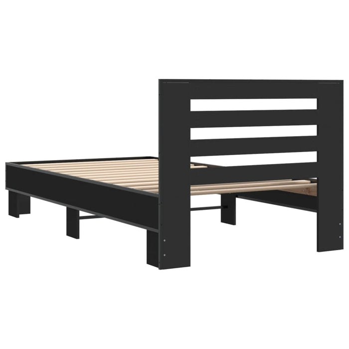 Bed Frame without Mattress Black 100x200 cm