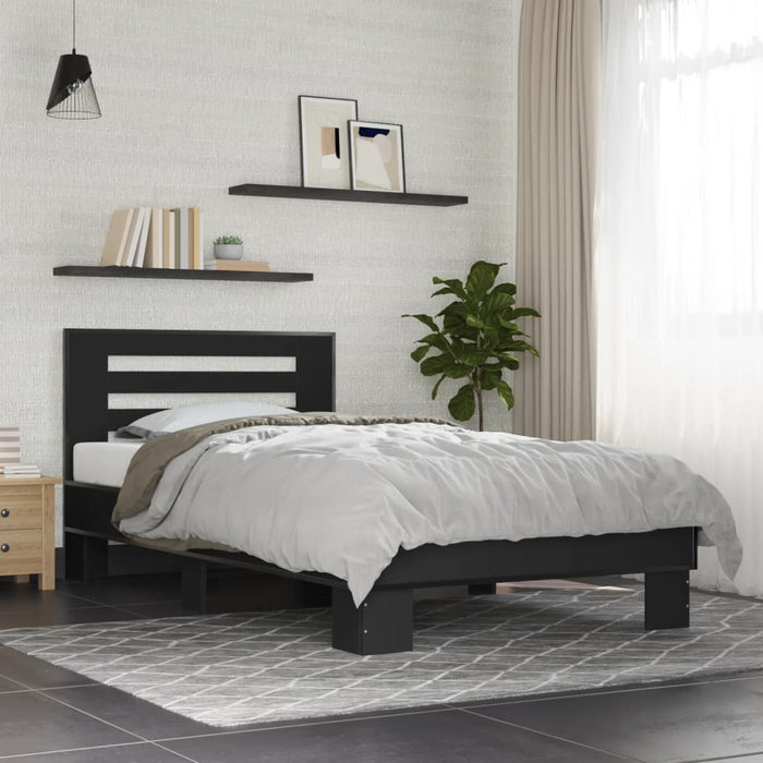 Bed Frame without Mattress Black 100x200 cm