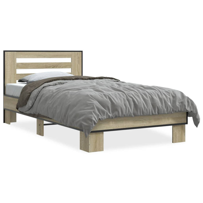 Bed Frame without Mattress Sonoma Oak 100x200 cm