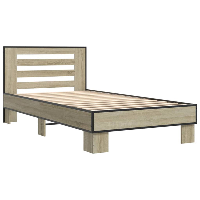 Bed Frame without Mattress Sonoma Oak 100x200 cm