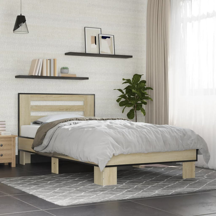 Bed Frame without Mattress Sonoma Oak 100x200 cm