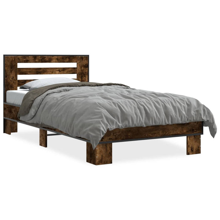 Bed Frame without Mattress Smoked Oak 100x200 cm