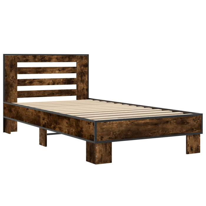 Bed Frame without Mattress Smoked Oak 100x200 cm