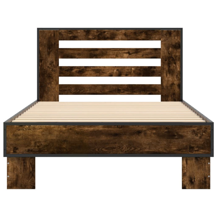 Bed Frame without Mattress Smoked Oak 100x200 cm