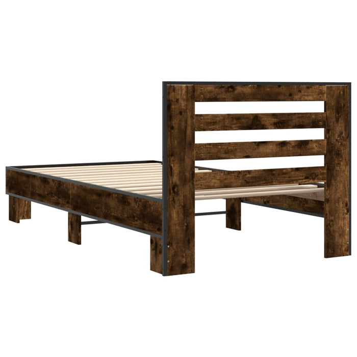 Bed Frame without Mattress Smoked Oak 100x200 cm