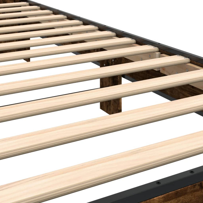 Bed Frame without Mattress Smoked Oak 100x200 cm