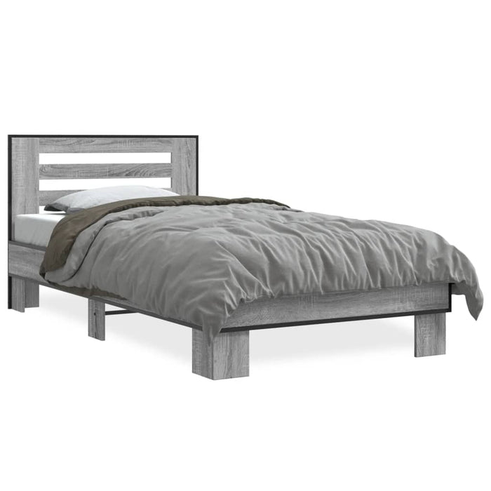 Bed Frame without Mattress Grey Sonoma 100x200 cm