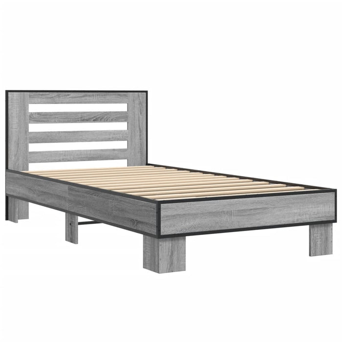 Bed Frame without Mattress Grey Sonoma 100x200 cm