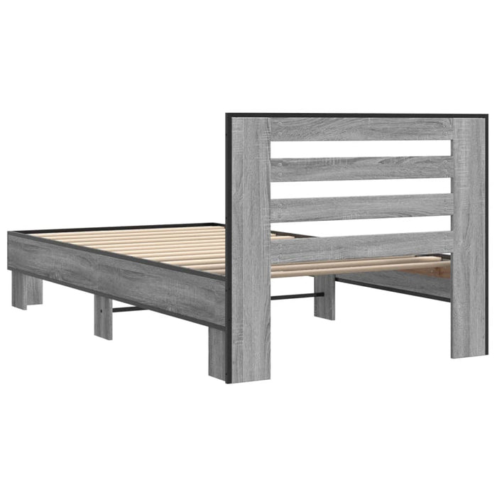 Bed Frame without Mattress Grey Sonoma 100x200 cm