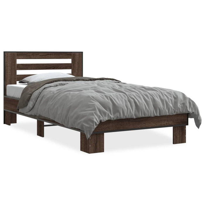 Bed Frame without Mattress Brown Oak 100x200 cm