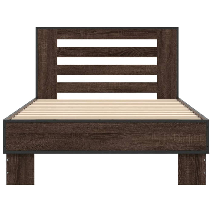 Bed Frame without Mattress Brown Oak 100x200 cm