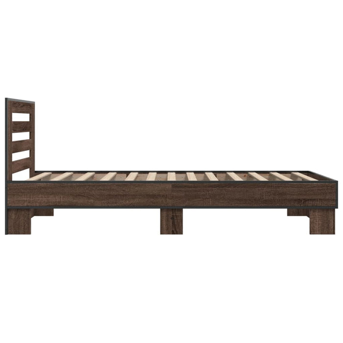 Bed Frame without Mattress Brown Oak 100x200 cm