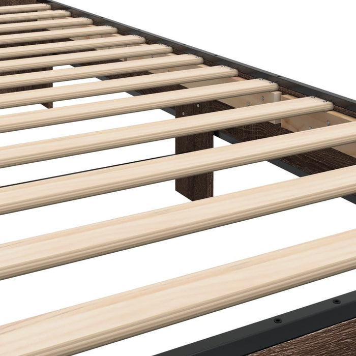 Bed Frame without Mattress Brown Oak 100x200 cm