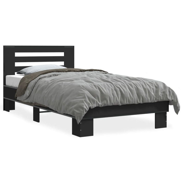 Bed Frame without Mattress Black 90x200 cm