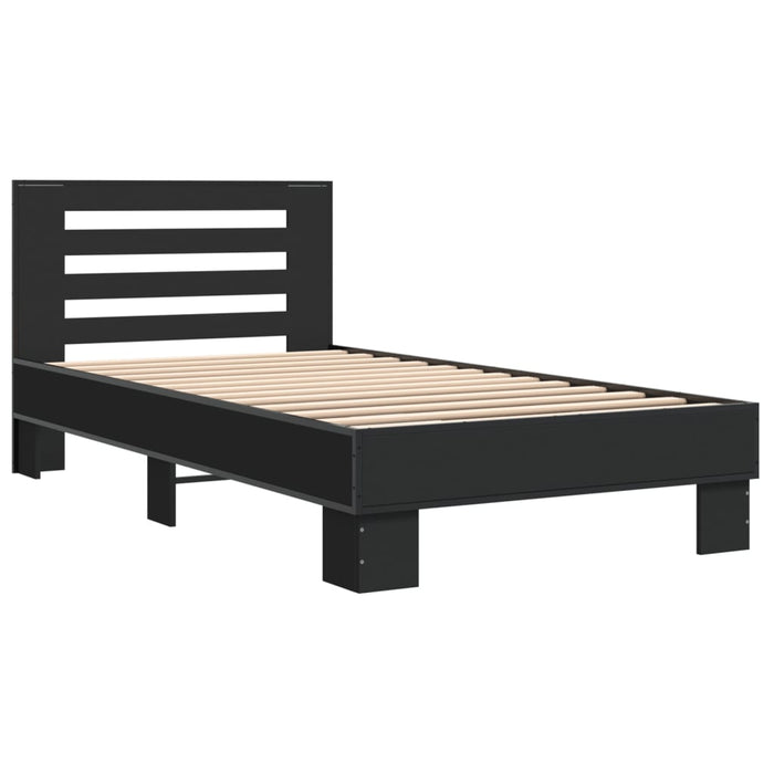 Bed Frame without Mattress Black 90x200 cm