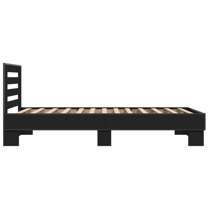 Bed Frame without Mattress Black 90x200 cm