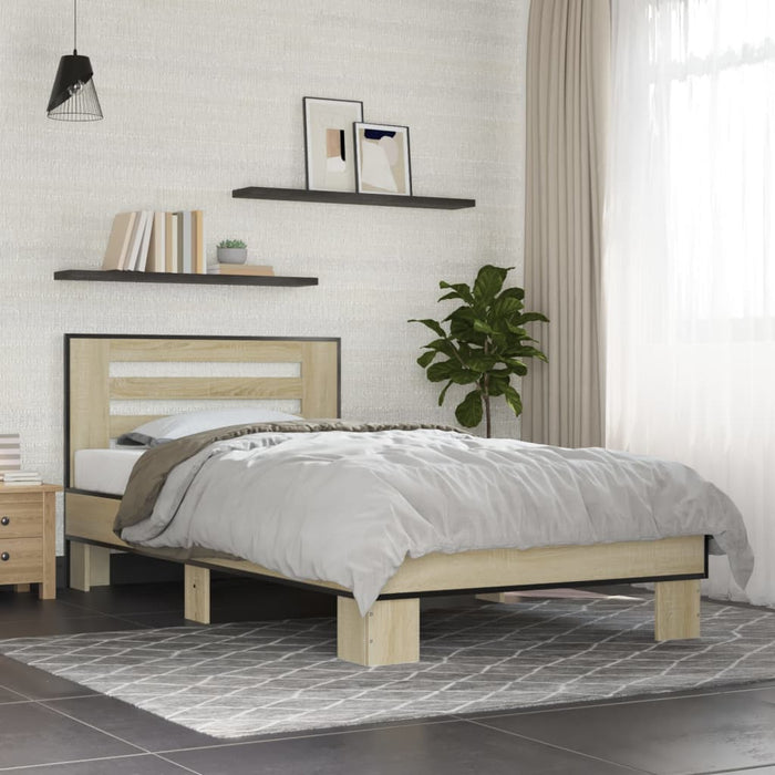 Bed Frame without Mattress Sonoma Oak 90x200 cm