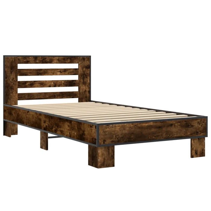 Bed Frame without Mattress Smoked Oak 90x200 cm