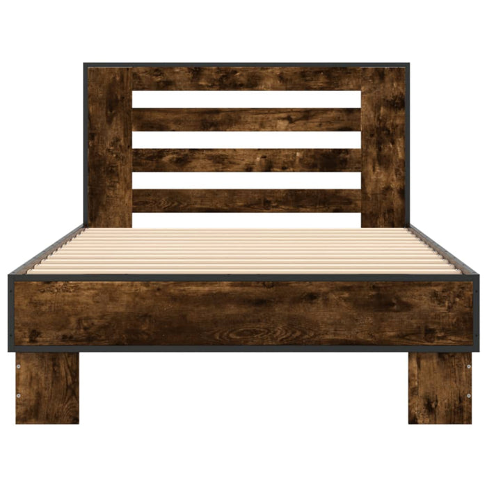 Bed Frame without Mattress Smoked Oak 90x200 cm