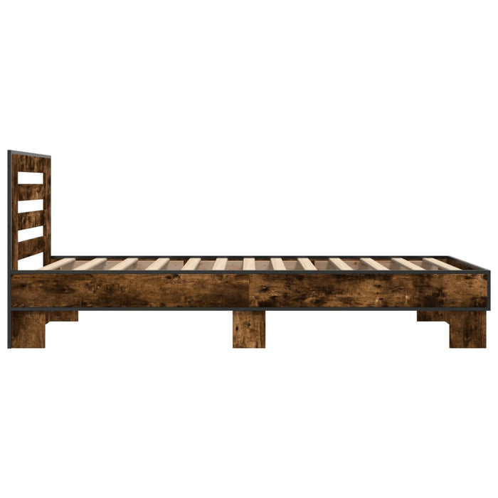 Bed Frame without Mattress Smoked Oak 90x200 cm