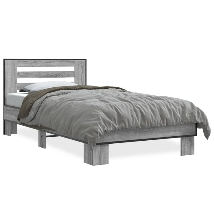 Bed Frame without Mattress Grey Sonoma 90x200 cm