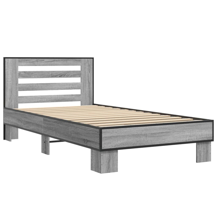 Bed Frame without Mattress Grey Sonoma 90x200 cm