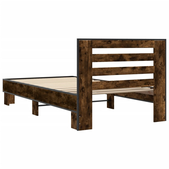 Bed Frame without Mattress Smoked Oak 75x190 cm Small Single