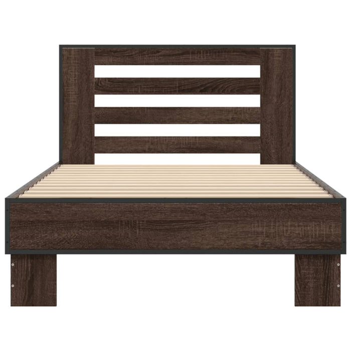 Bed Frame without Mattress Brown Oak 75x190 cm Small Single