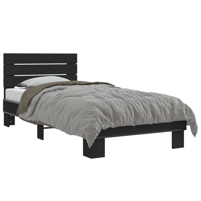 Bed Frame without Mattress Black 100x200 cm