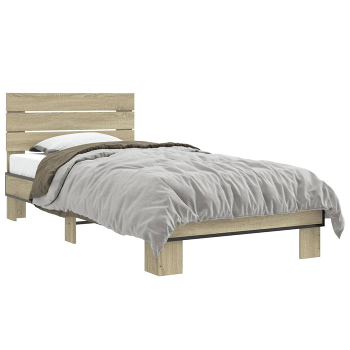 Bed Frame without Mattress Sonoma Oak 100x200 cm