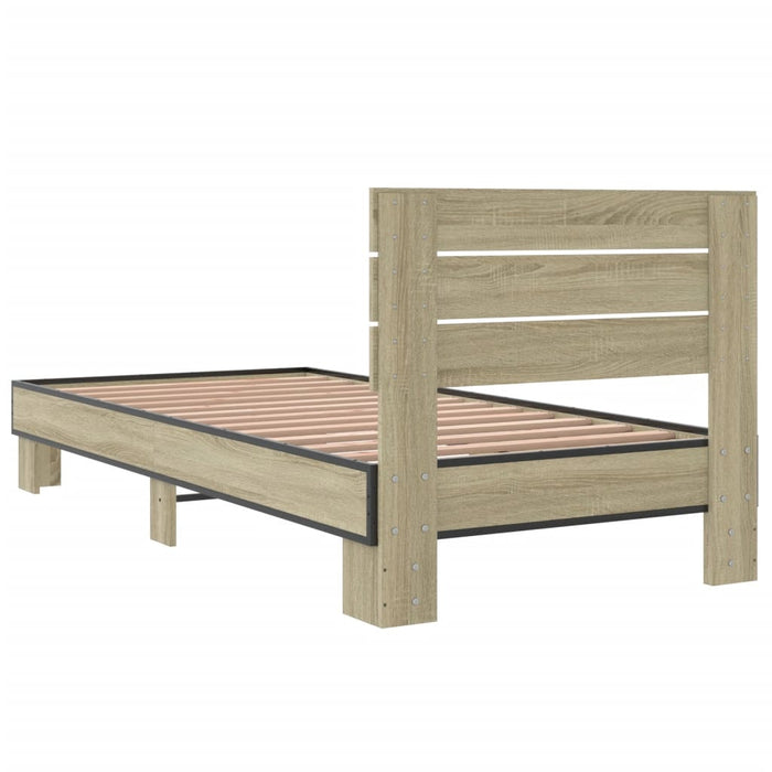 Bed Frame without Mattress Sonoma Oak 100x200 cm