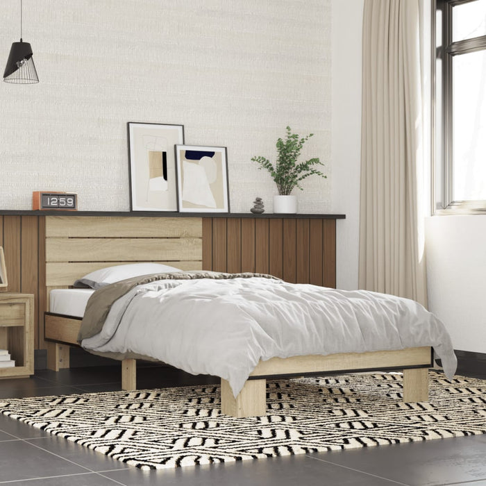 Bed Frame without Mattress Sonoma Oak 100x200 cm