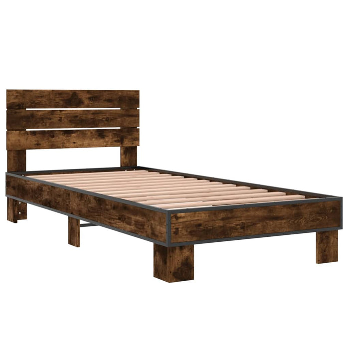 Bed Frame without Mattress Smoked Oak 100x200 cm