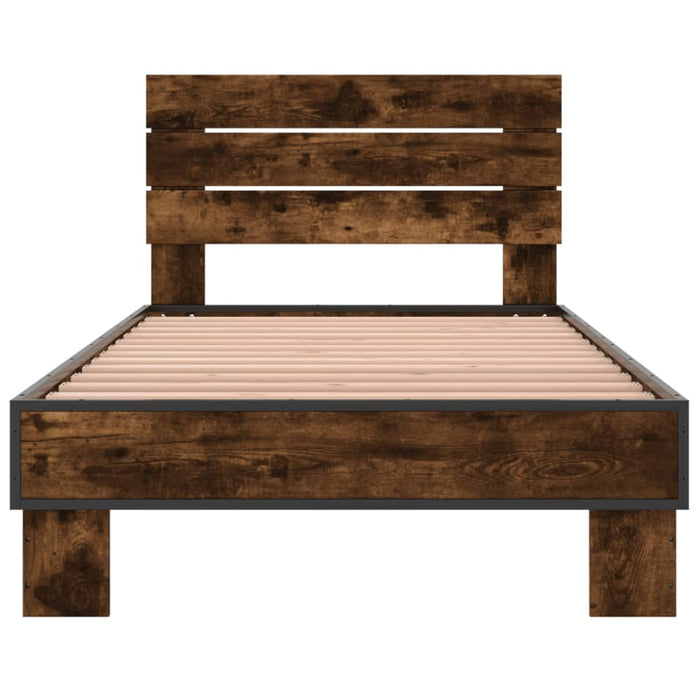 Bed Frame without Mattress Smoked Oak 100x200 cm