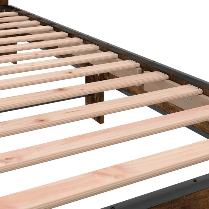 Bed Frame without Mattress Smoked Oak 100x200 cm