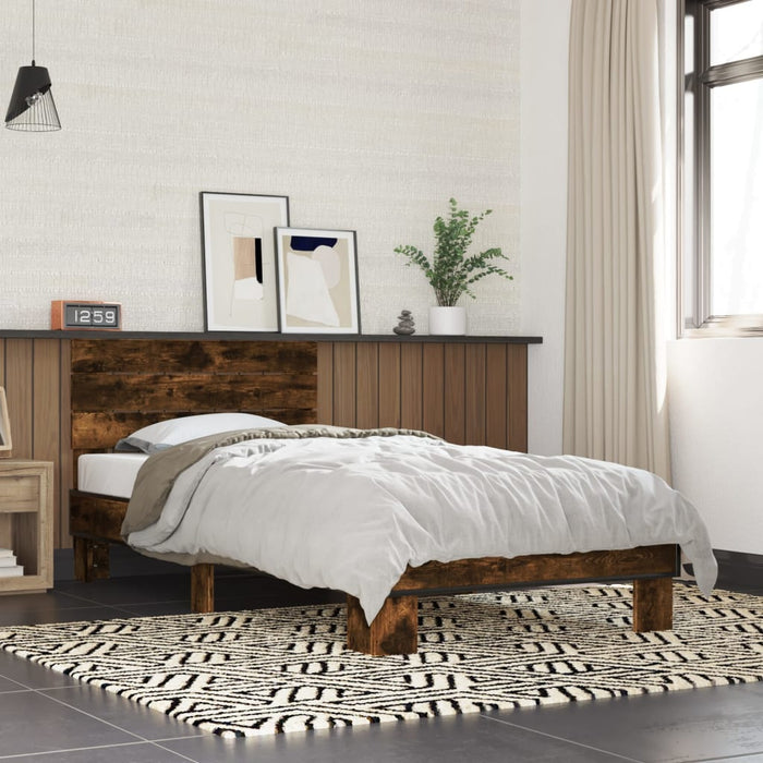 Bed Frame without Mattress Smoked Oak 100x200 cm