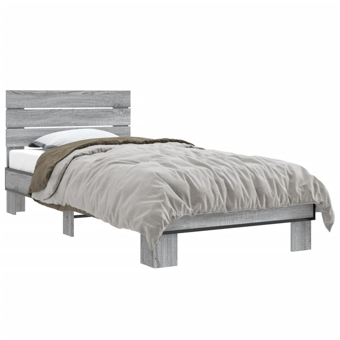 Bed Frame without Mattress Grey Sonoma 100x200 cm