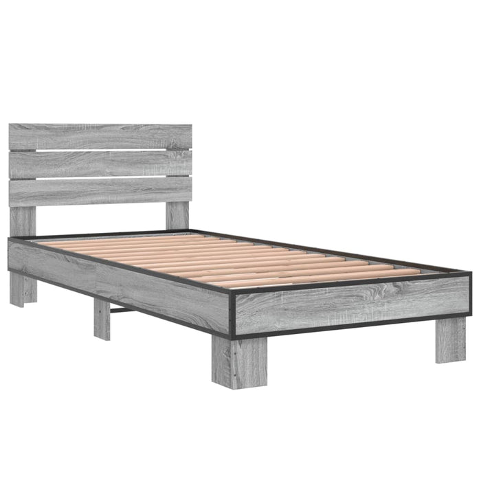 Bed Frame without Mattress Grey Sonoma 100x200 cm