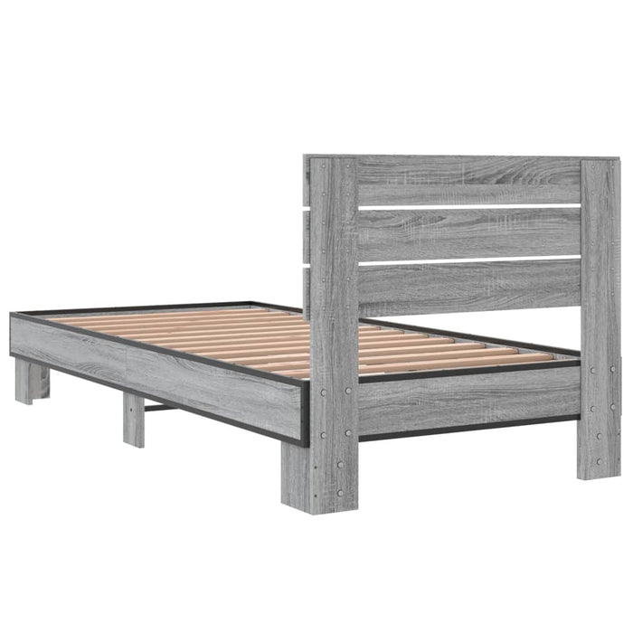 Bed Frame without Mattress Grey Sonoma 100x200 cm