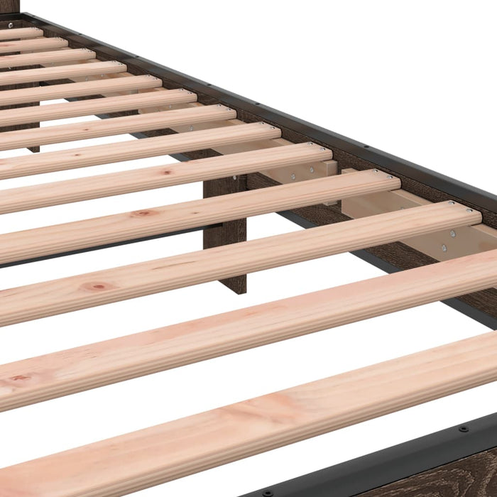 Bed Frame without Mattress Brown Oak 100x200 cm