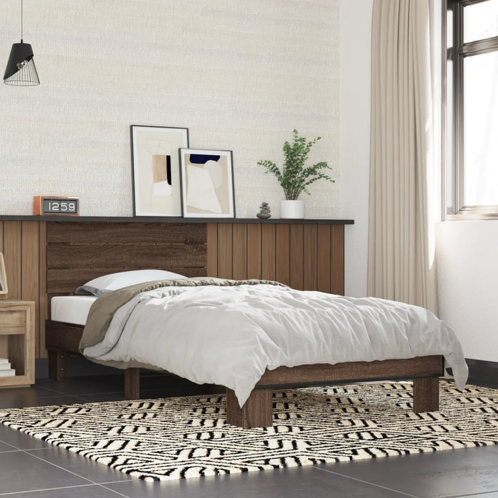 Bed Frame without Mattress Brown Oak 100x200 cm