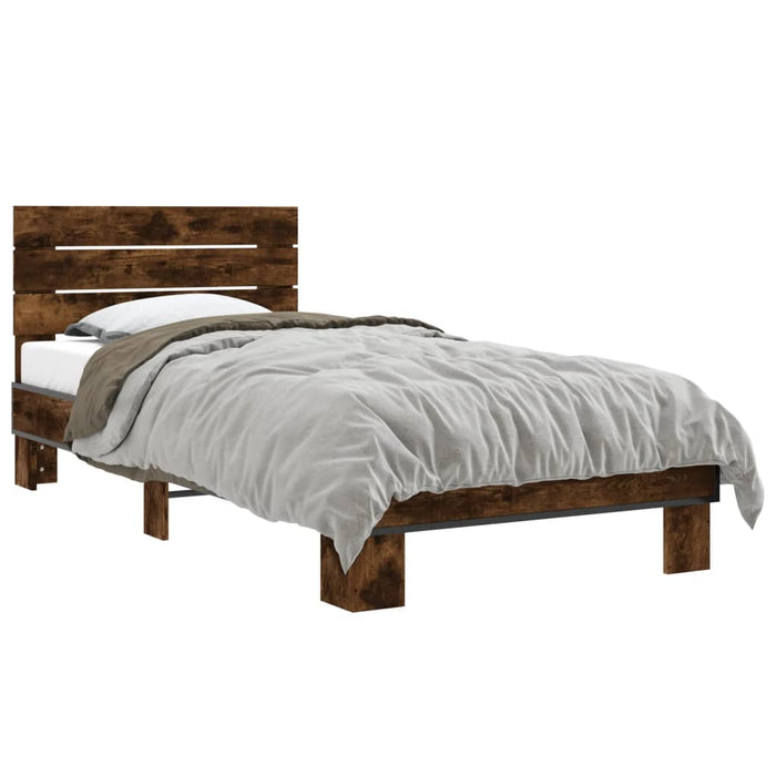 Bed Frame without Mattress Smoked Oak 90x200 cm