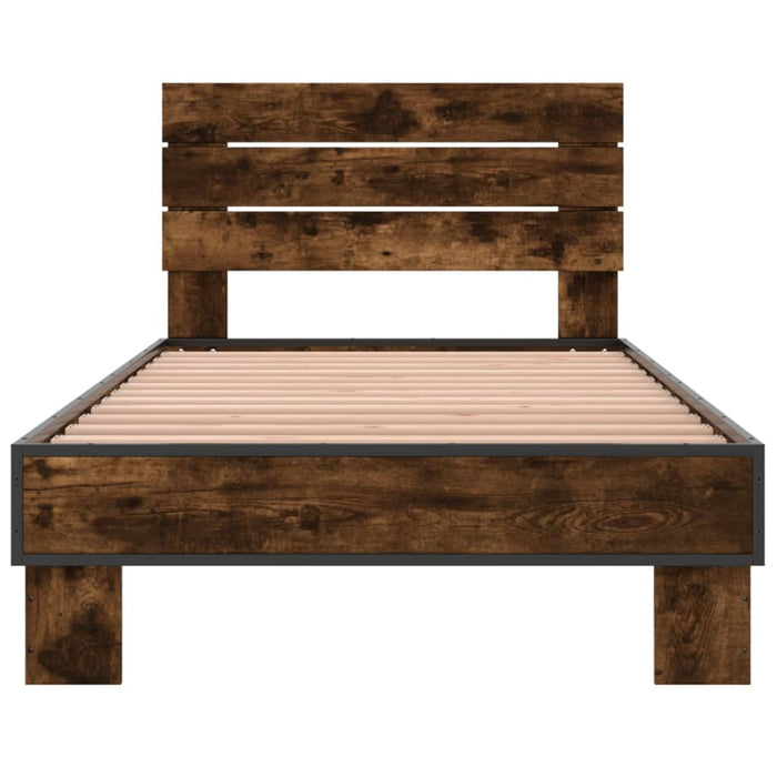 Bed Frame without Mattress Smoked Oak 90x200 cm