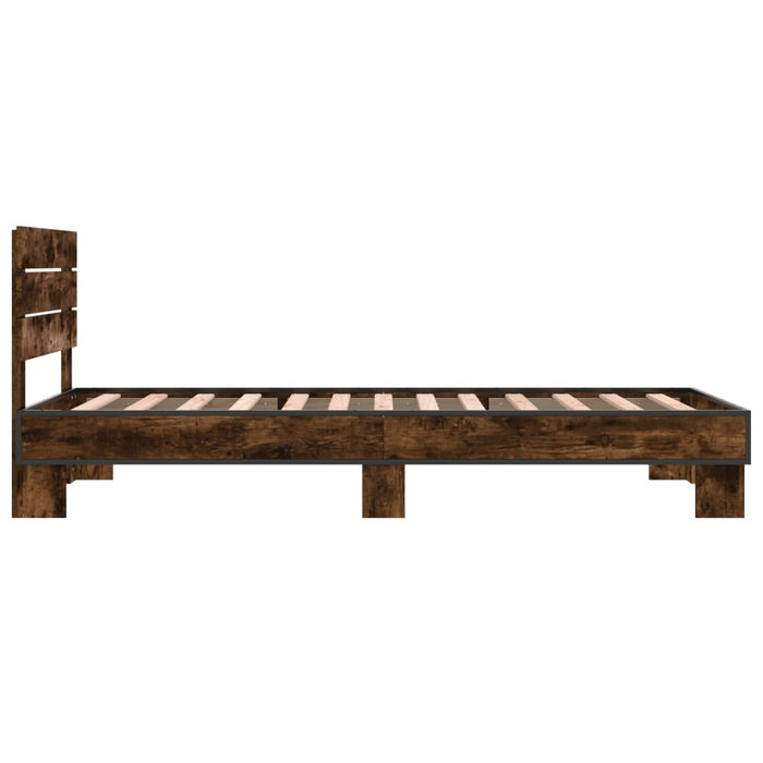 Bed Frame without Mattress Smoked Oak 90x200 cm