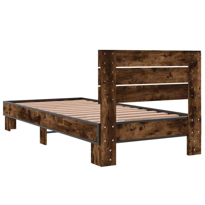 Bed Frame without Mattress Smoked Oak 90x200 cm