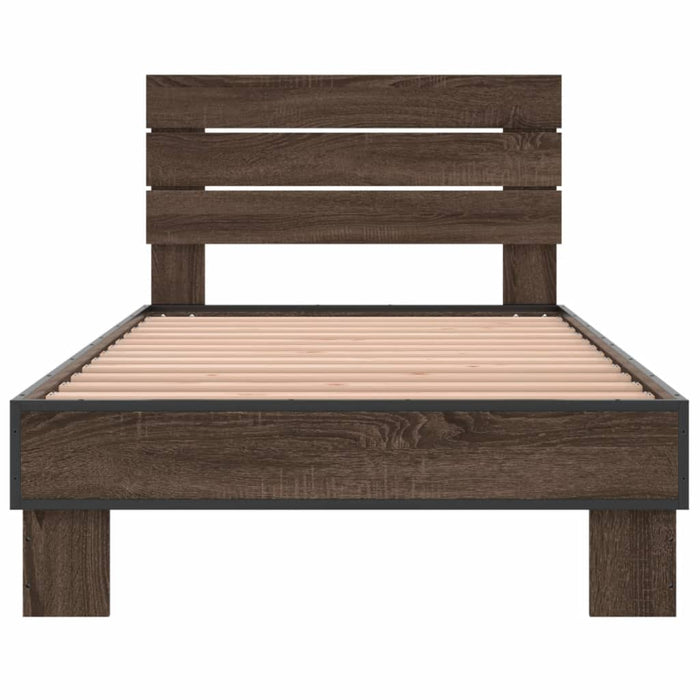 Bed Frame without Mattress Brown Oak 90x200 cm