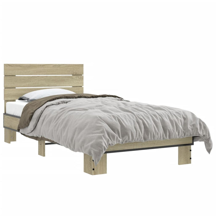 Bed Frame without Mattress Sonoma Oak 75x190 cm Small Single