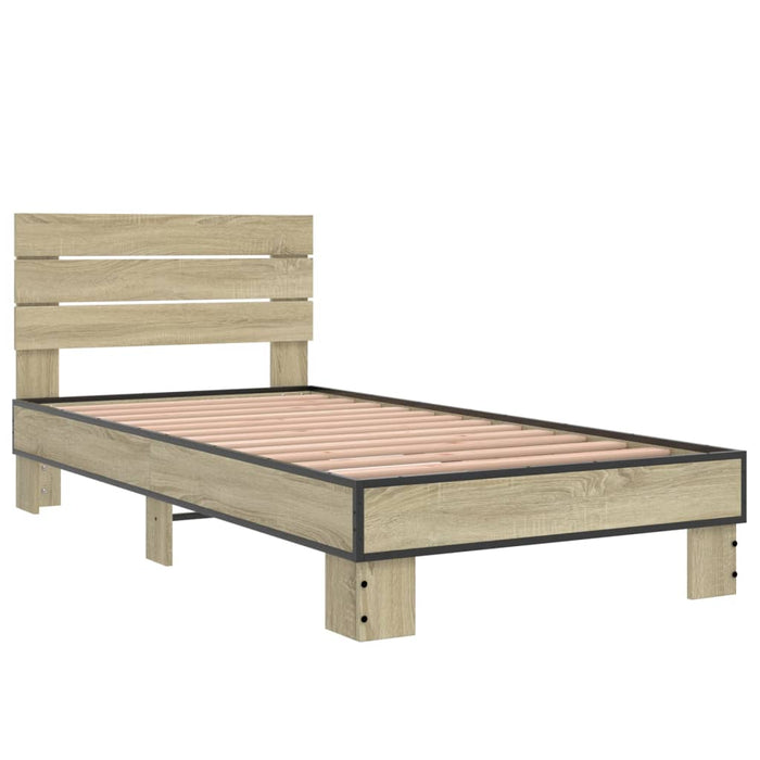 Bed Frame without Mattress Sonoma Oak 75x190 cm Small Single